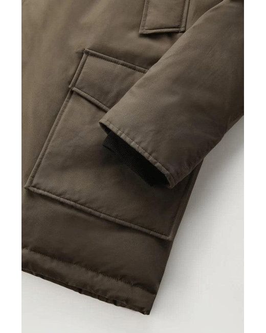 Woolrich Brown Parka Arctic Cotton/Dark for men