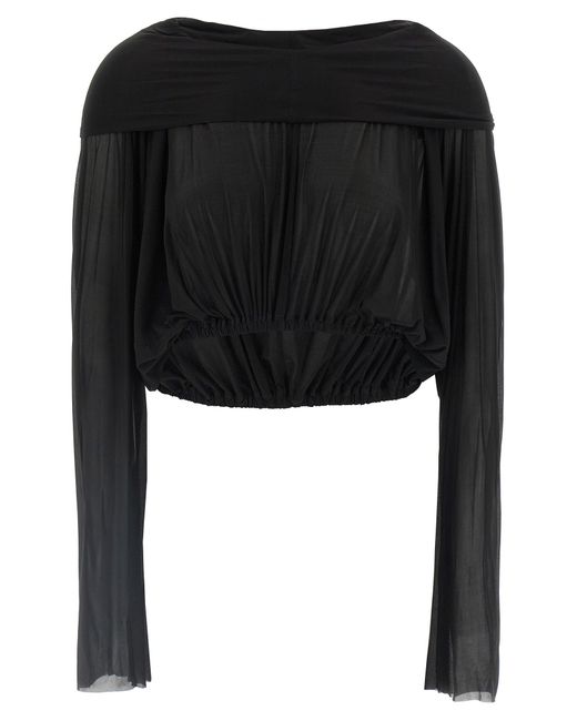 Rick Owens Black 'Crooped Hooded Tunic' Sweater