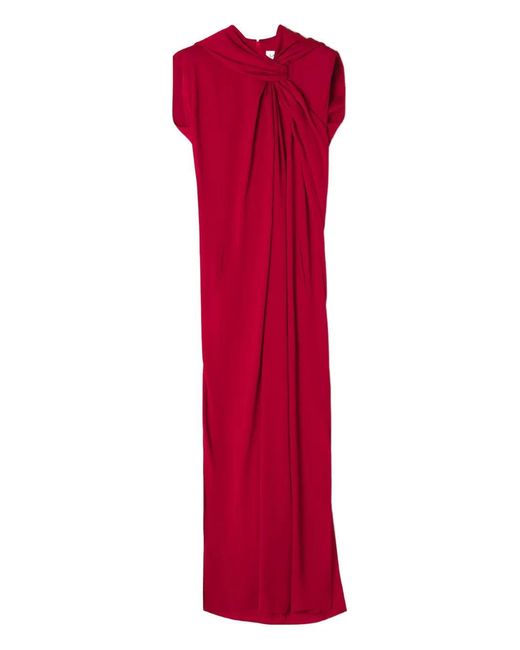 Lanvin Gedrapeerde Maxi-Jurk in het Red