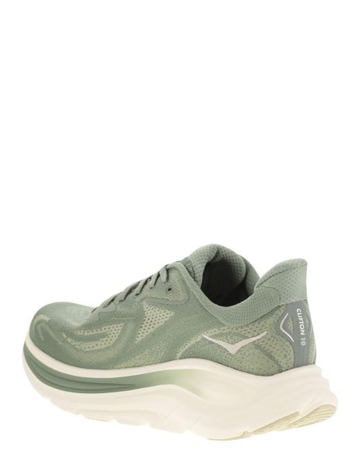Hoka One One Green Clifton 10 Sneakers for men
