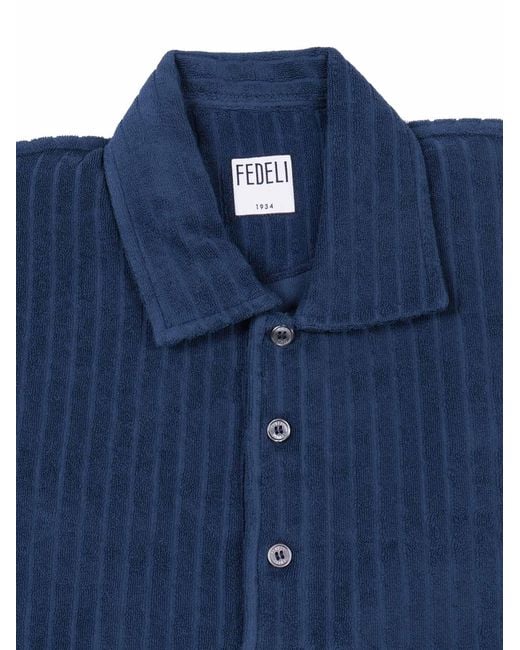 Fedeli Blue Polo Shirt S/S Knitted