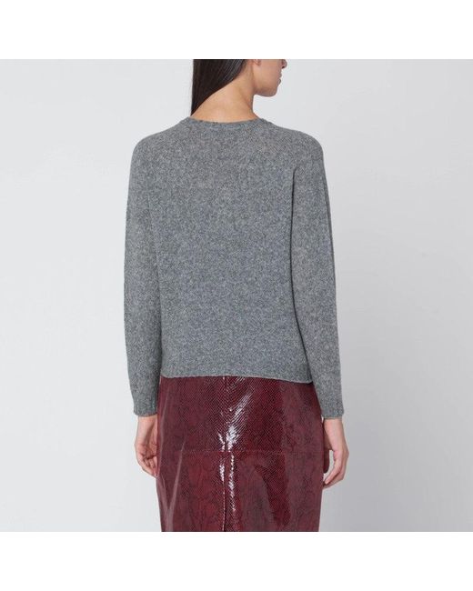 Roberto Collina Gray Wool V Neck Sweater