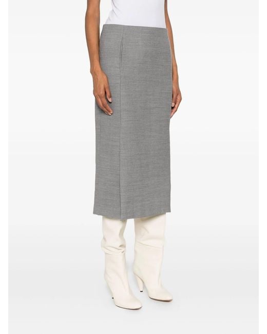 Entire studios Gray Tailored Midi Skirt Warm