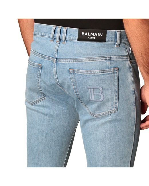 Balmain Blue Slim Fit Jeans for men