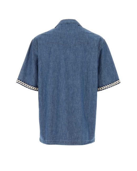 Valentino Garavani Blue Denim Shirt for men