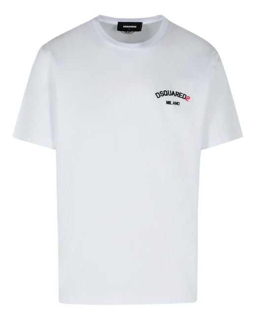 DSquared² White Crew Neck Cotton T-Shirt for men