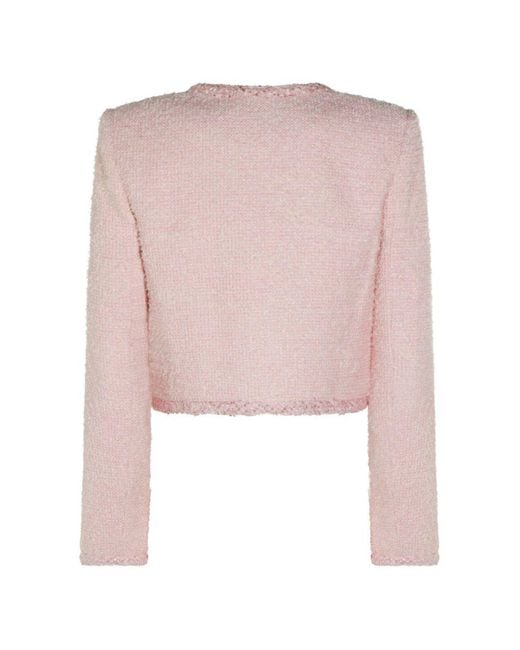 Self-Portrait Pink Bouclé Short Jacket