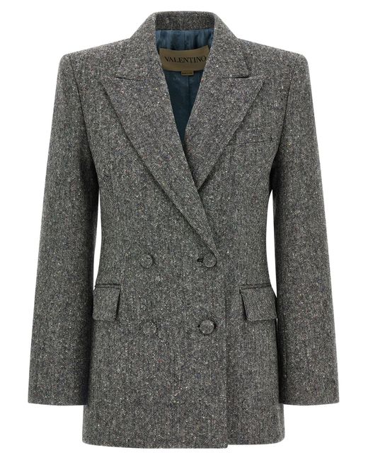 Double-Breasted Blazer Blazers Grigio-Donna di Valentino Garavani in Black