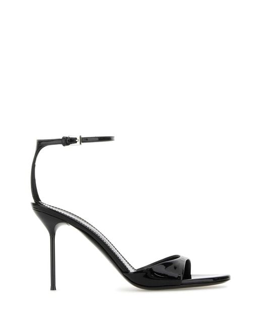 Paris Texas Black Leather Lidia Sandals