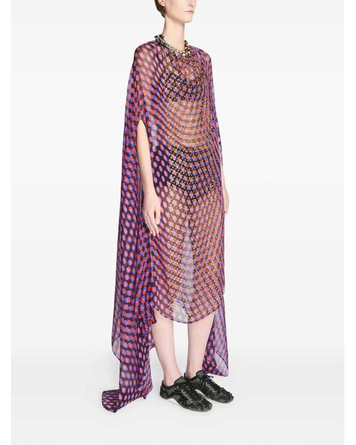 Dries Van Noten Purple Polka Dot Dress