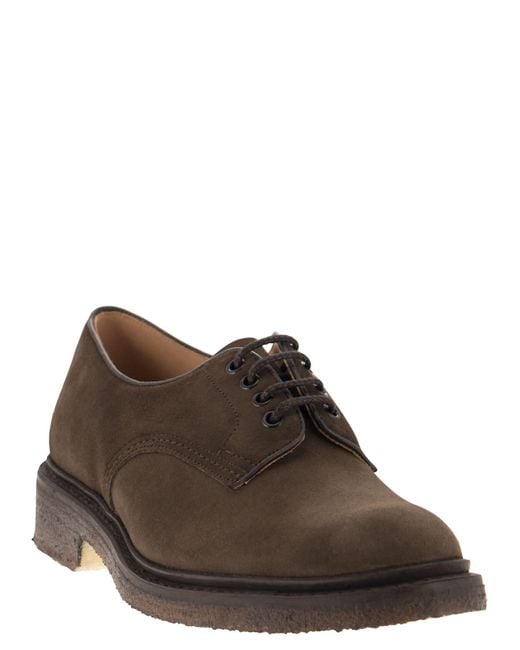 Tricker's Brown Daniel Suede Leather Lace Up for men