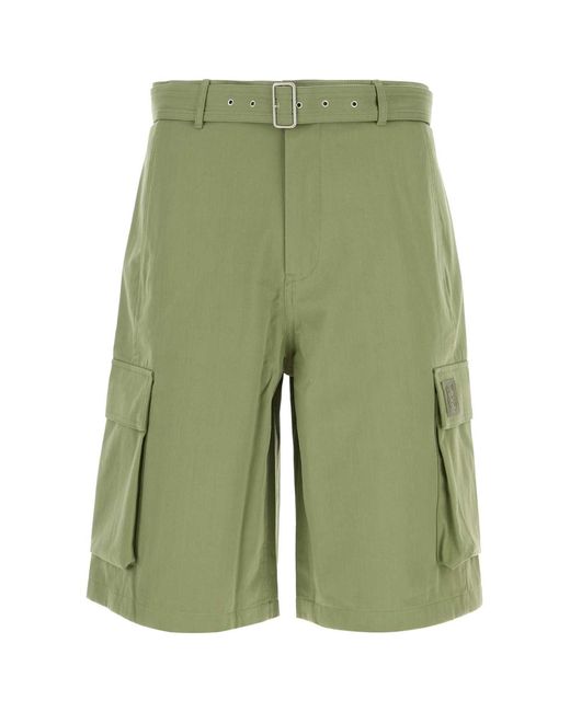 Maison Kitsuné Green Cotton Bermuda Shorts