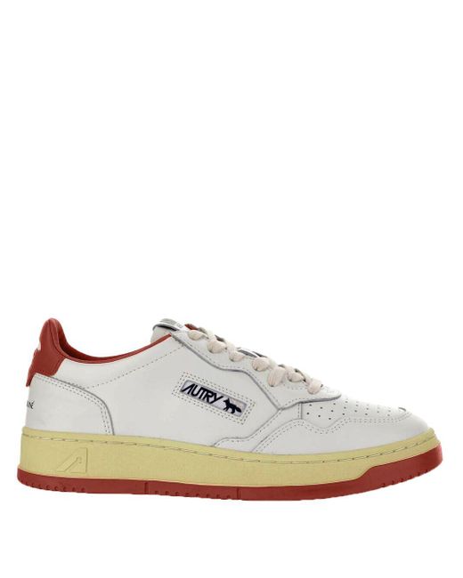 Autry X Maison Kitsune White Medialist Low Sneakers for men