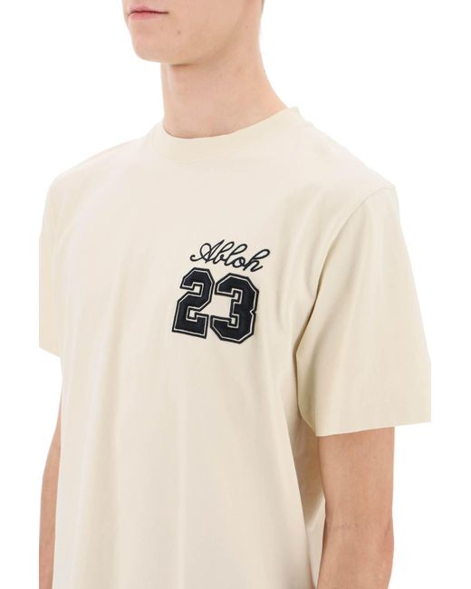 Off-White c/o Virgil Abloh Crew Neck T -Shirt mit 23 Logo in Natural für Herren
