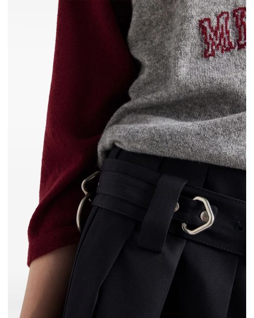 Prada Geplooide Rok Met Riem in het Black