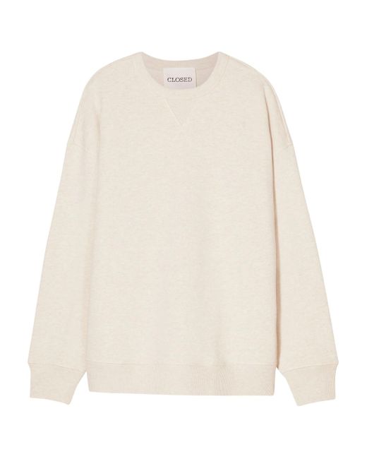 Closed White Sweatshirt Mit V-Ausschnitt