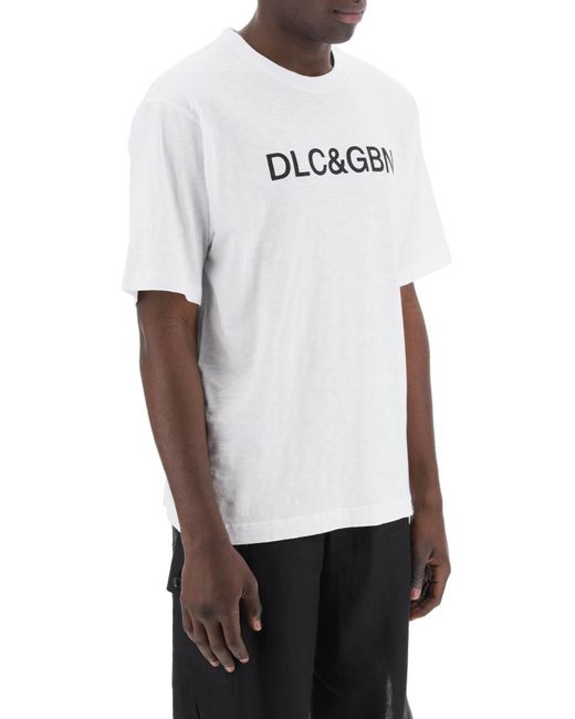 Crewneck T-shirt avec logo Dolce & Gabbana pour homme en coloris White