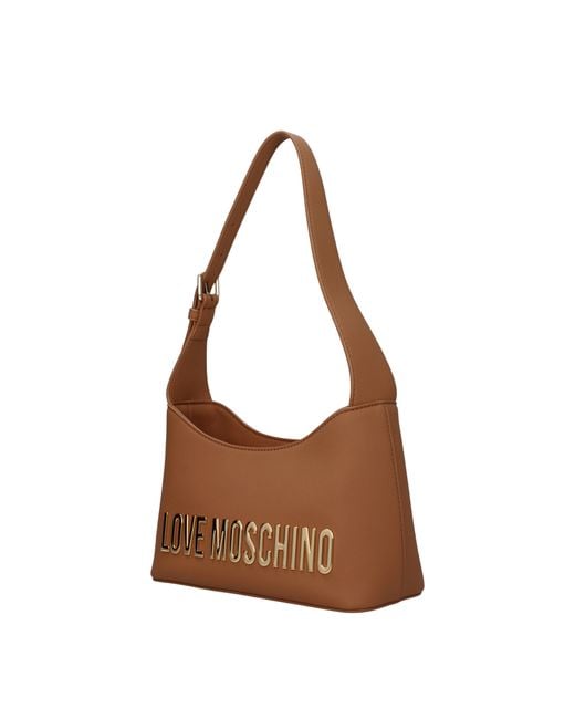 Love Moschino Brown Shoulder Bags Polyurethane/Camel