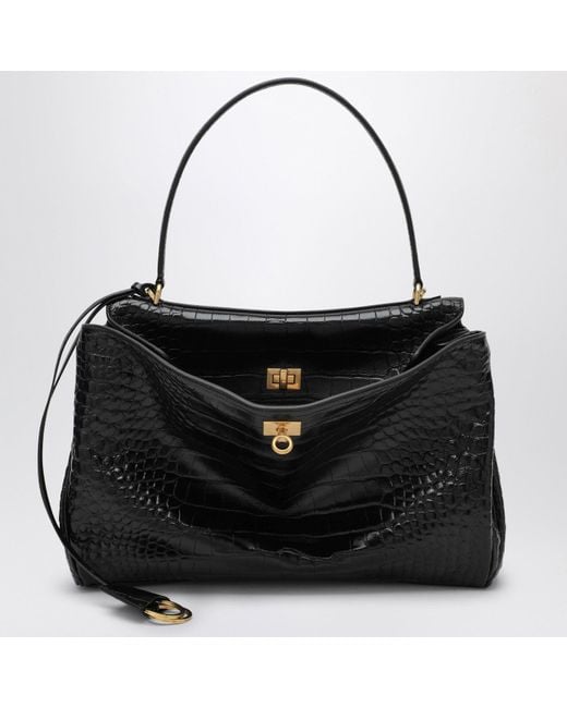 ショルダーバッグ・ポシェット BALENCIAGA COCCO-PRINT BLACK CALFSKIN MEDIUM RODEO BAG Balenciaga Cocco Print Calfskin Medium Rodeo Bag in Black | Lyst