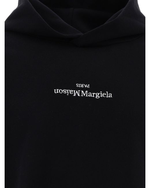 Maison Margiela Hoodie Met Omgekeerde Geborduurd Logo in het Black voor heren
