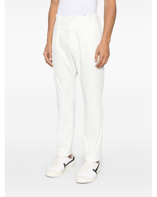 Herno White Cotton Trousers for men