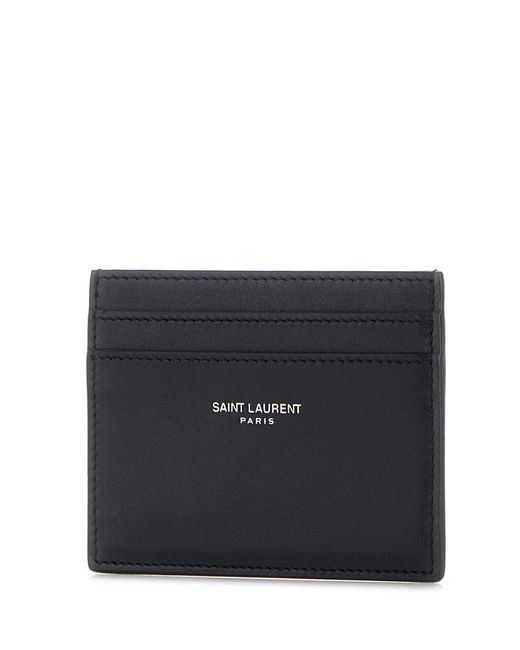 Saint Laurent Black Leather Card Holder for men