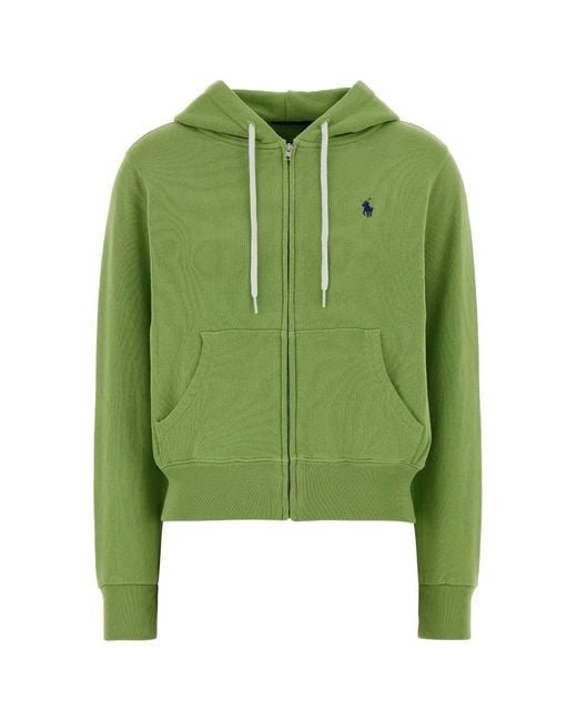 Polo Ralph Lauren Green Knit-Full Zip-Sweatshirt