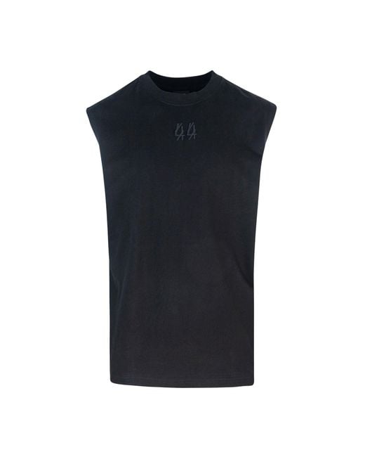 44 Label Group Black T Shirt Senza Maniche 44 for men