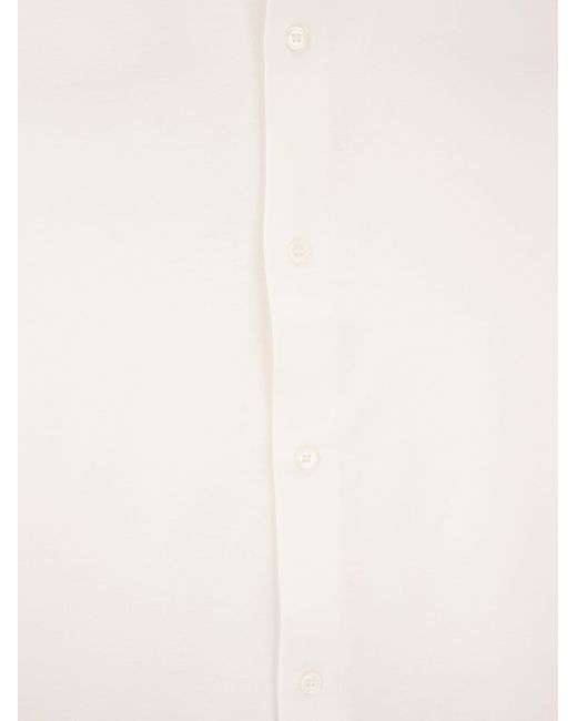 Majestuosa camisa de manga larga en Lyocell y algodón Majestic de color White