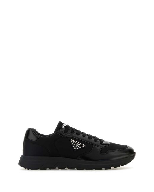 Prada Black Nylon And Leather Prax 2.0 Sneakers