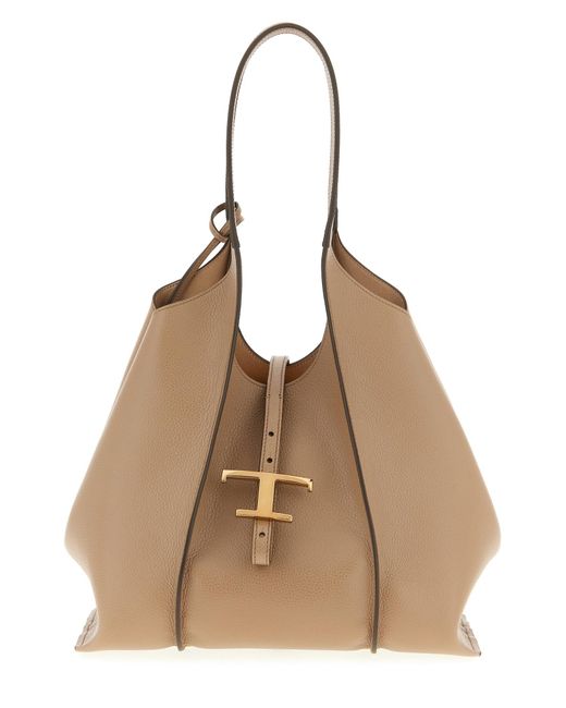 Tod's Natural Einkaufstasche "T Timeless".