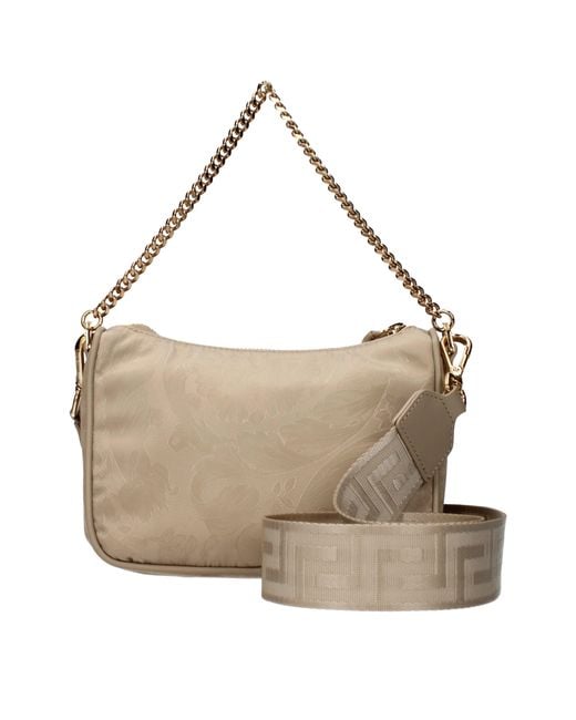 Versace Gray Hobo Handbag/Sand Fabric