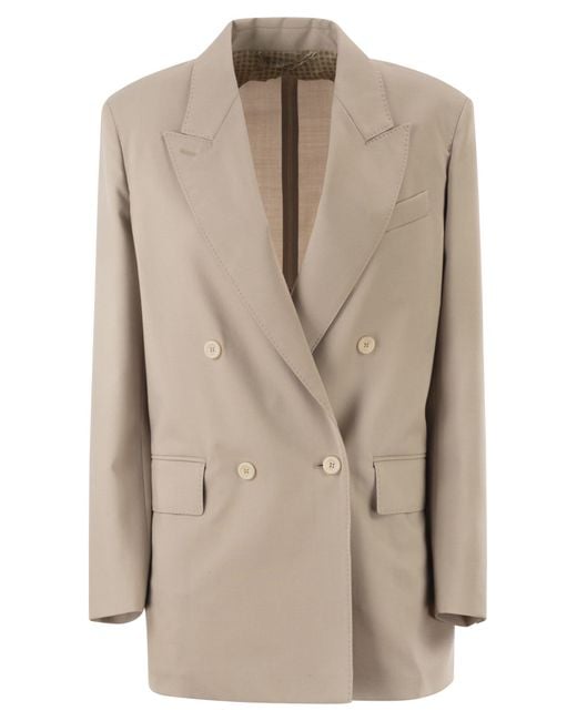 Max Mara Natural Mxmmitico Double Breasted Blazer