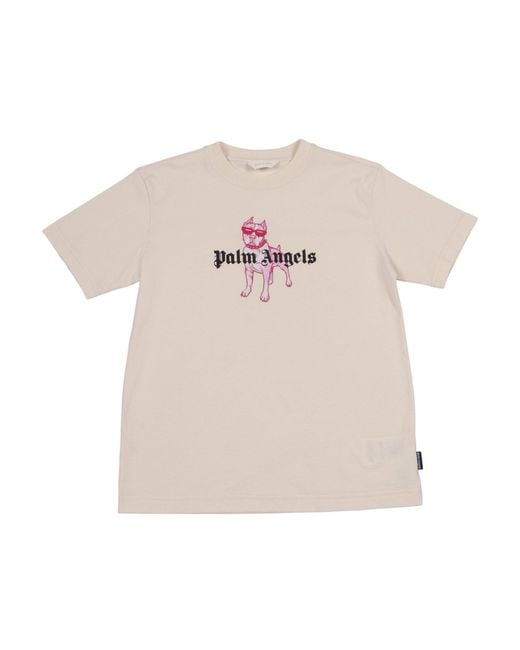Palm Angels Pink Palm Dog Reg T Shirt S/S Girl for men