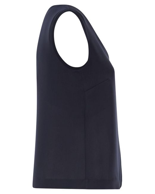 Top con cuello en V Herno de color Blue