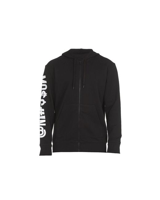 Moschino Couture Black Cotton Zip-up Sweatshirt for men