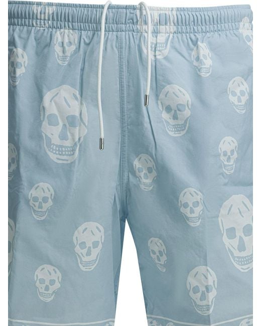 McQueen Blue Polyamide Swimwear for men