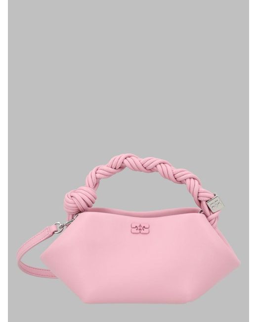 Ganni Pink Mini Recycled Leather Crossbody Bag