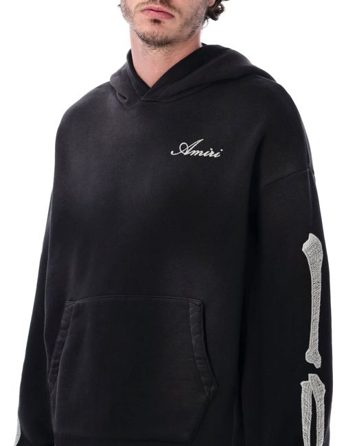 Amiri Black Bones Oversized Cotton Hoodie