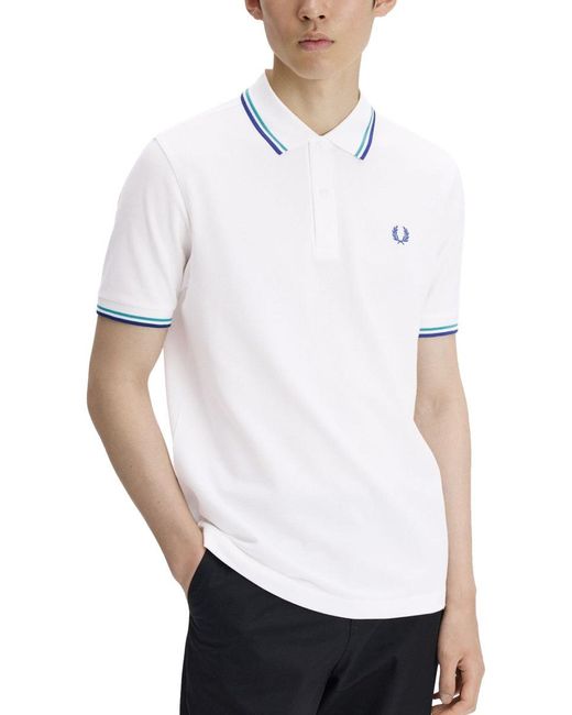 Fred Perry White Polo Con Logo