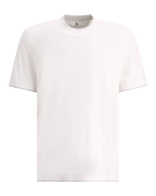 Brunello Cucinelli "faux Layering" T -shirt in het White voor heren