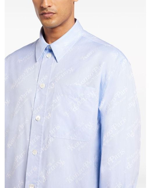 KENZO Blue Shirt With Print for men