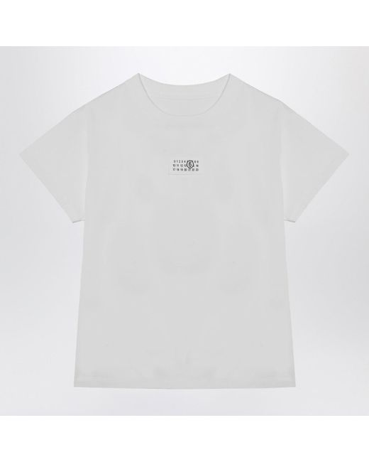 MM6 by Maison Martin Margiela White T-Shirt With Numeric Signature
