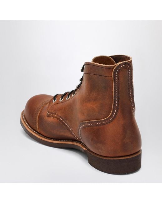 Red Wing Brown Wing Shoes Copper Leather Iron Ranger Boot for men