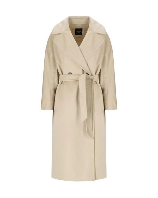 Weekend by Maxmara Natural Resina Ivory Belted Coat