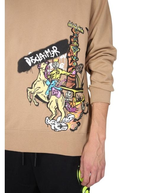 DISCLAIMER Black Crew Neck Sweatshirt for men
