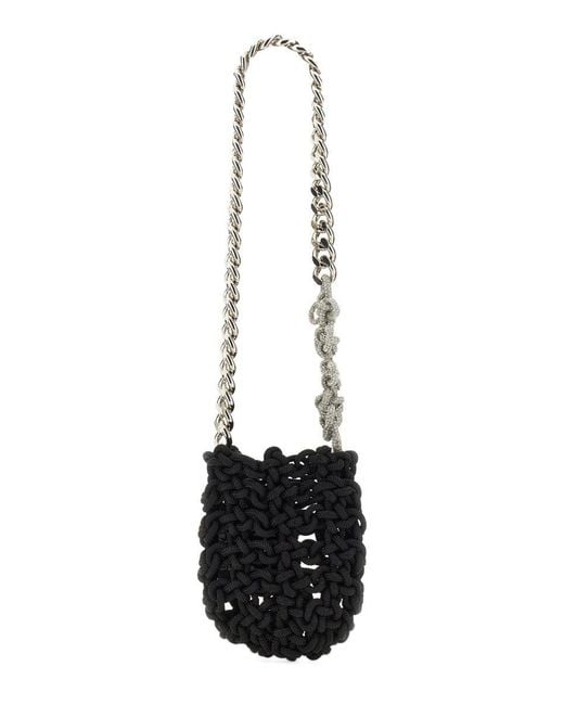 Kara White Knot Shoulder Bag