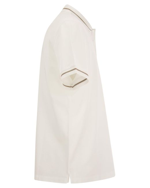 Peserico Cotton Piqué Polo -Hemd in White für Herren