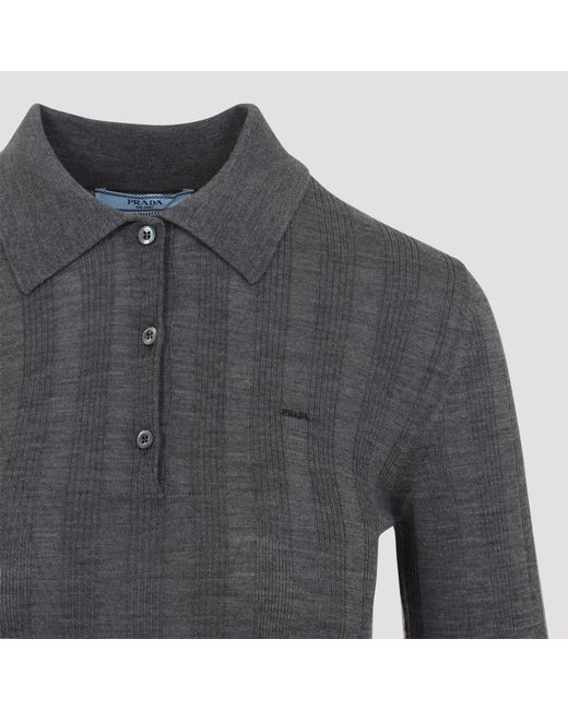 Prada Blue Wool Polo