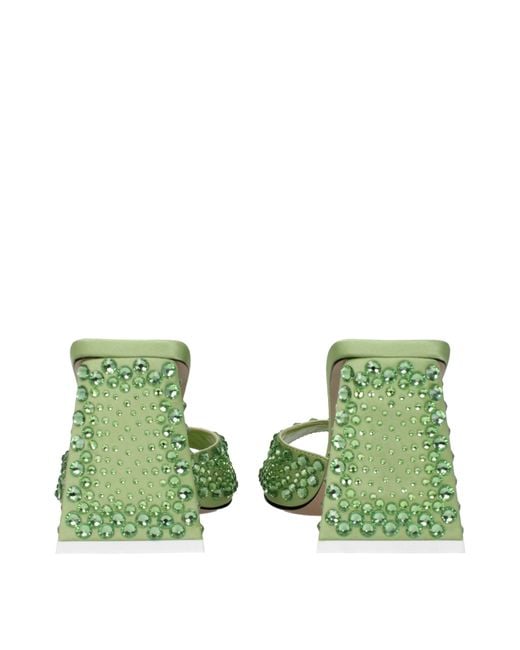 The Attico Green Die Penthouse Sandals Mini Devon Frauen Satingrün/Limette